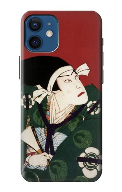 W2498 Japan Art Toyohara Kunichika Hard Case and Leather Flip Case For iPhone 12 mini