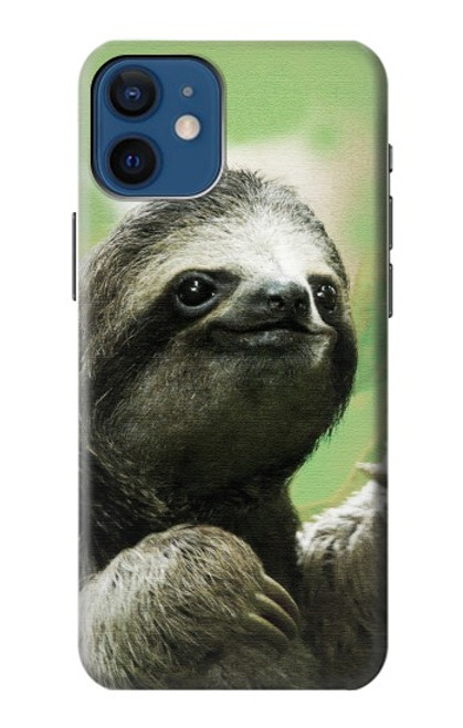 W2708 Smiling Sloth Hard Case and Leather Flip Case For iPhone 12 mini