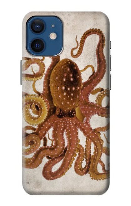 W2801 Vintage Octopus Hard Case and Leather Flip Case For iPhone 12 mini