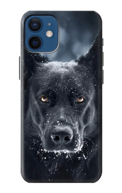 W3168 German Shepherd Black Dog Hard Case and Leather Flip Case For iPhone 12 mini