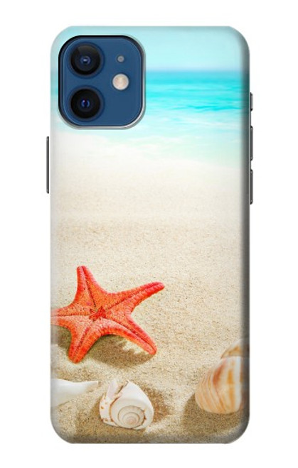 W3212 Sea Shells Starfish Beach Hard Case and Leather Flip Case For iPhone 12 mini