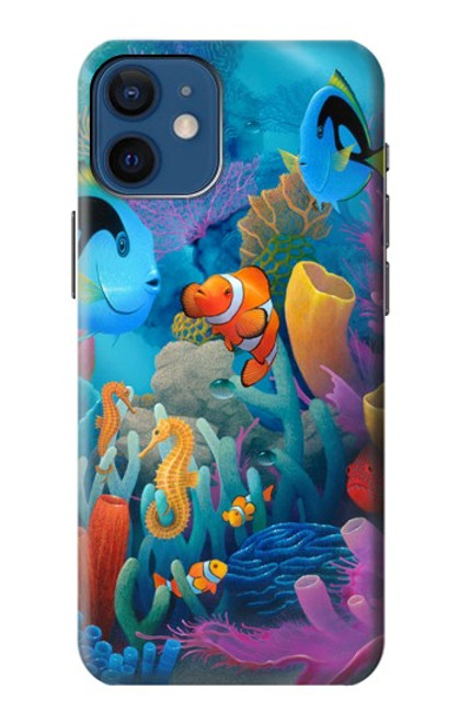 W3227 Underwater World Cartoon Hard Case and Leather Flip Case For iPhone 12 mini