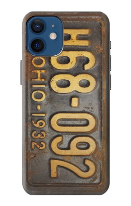 W3228 Vintage Car License Plate Hard Case and Leather Flip Case For iPhone 12 mini