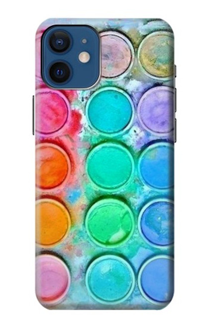 W3235 Watercolor Mixing Hard Case and Leather Flip Case For iPhone 12 mini