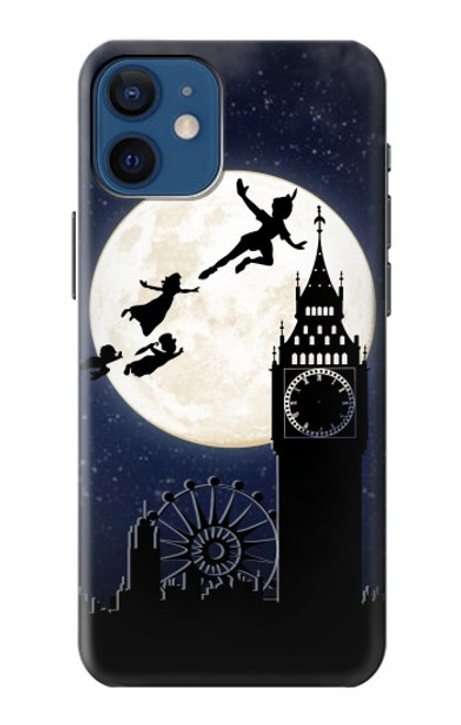 W3249 Peter Pan Fly Full Moon Night Hard Case and Leather Flip Case For iPhone 12 mini