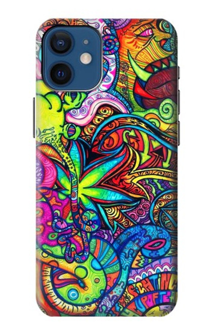 W3255 Colorful Art Pattern Hard Case and Leather Flip Case For iPhone 12 mini