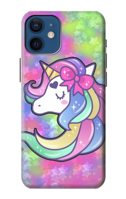 W3264 Pastel Unicorn Hard Case and Leather Flip Case For iPhone 12 mini