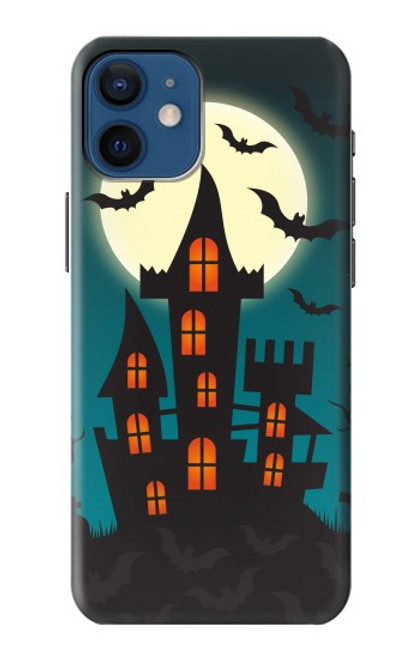 W3268 Halloween Festival Castle Hard Case and Leather Flip Case For iPhone 12 mini