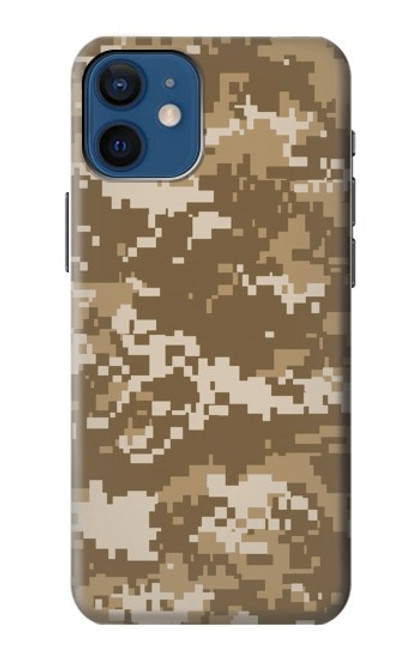 W3294 Army Desert Tan Coyote Camo Camouflage Hard Case and Leather Flip Case For iPhone 12 mini