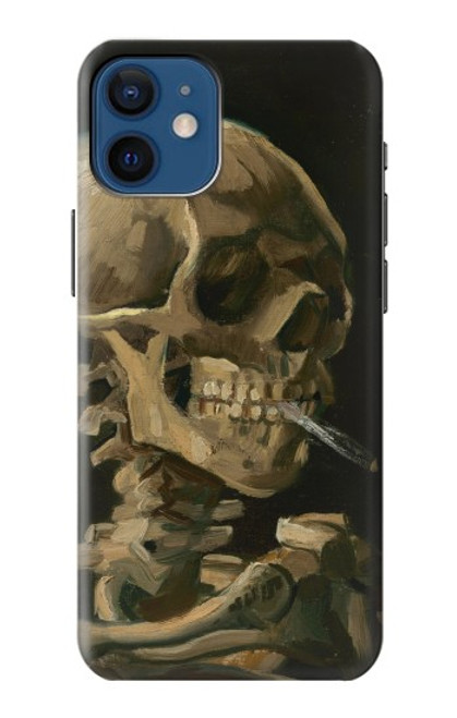 W3358 Vincent Van Gogh Skeleton Cigarette Hard Case and Leather Flip Case For iPhone 12 mini