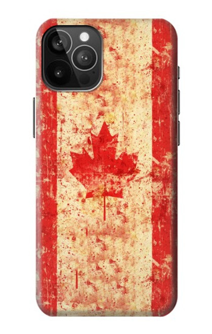 W1603 Canada Flag Old Vintage Hard Case and Leather Flip Case For iPhone 12 Pro Max