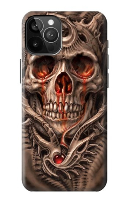 W1675 Skull Blood Tattoo Hard Case and Leather Flip Case For iPhone 12 Pro Max