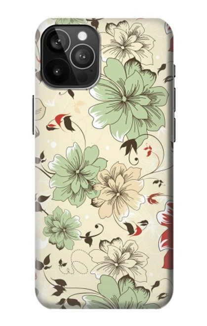 W2179 Flower Floral Vintage Art Pattern Hard Case and Leather Flip Case For iPhone 12 Pro Max