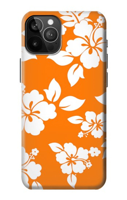 W2245 Hawaiian Hibiscus Orange Pattern Hard Case and Leather Flip Case For iPhone 12 Pro Max