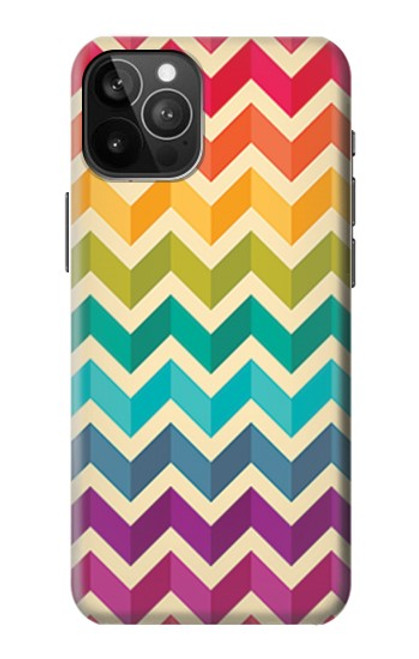 W2362 Rainbow Colorful Shavron Zig Zag Pattern Hard Case and Leather Flip Case For iPhone 12 Pro Max