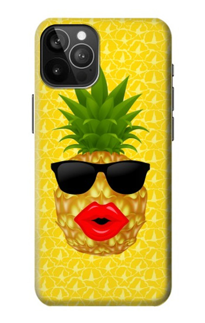 W2443 Funny Pineapple Sunglasses Kiss Hard Case and Leather Flip Case For iPhone 12 Pro Max