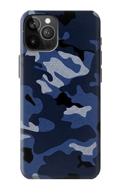 W2959 Navy Blue Camo Camouflage Hard Case and Leather Flip Case For iPhone 12 Pro Max