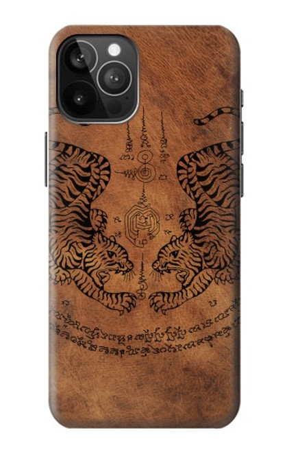 W3209 Sak Yant Twin Tiger Hard Case and Leather Flip Case For iPhone 12 Pro Max