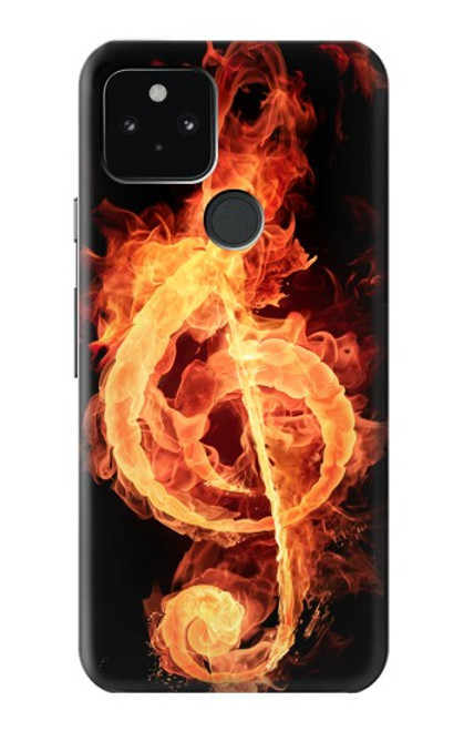 W0493 Music Note Burn Hard Case and Leather Flip Case For Google Pixel 5