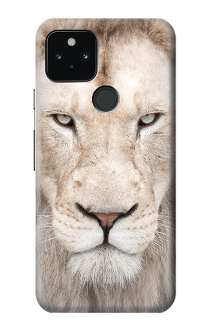 W2399 White Lion Face Hard Case and Leather Flip Case For Google Pixel 5