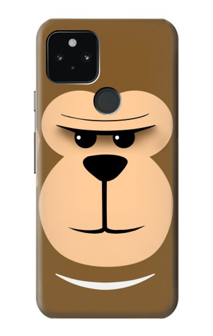 W2721 Cute Grumpy Monkey Cartoon Hard Case and Leather Flip Case For Google Pixel 5