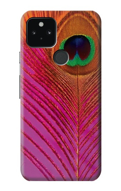 W3201 Pink Peacock Feather Hard Case and Leather Flip Case For Google Pixel 5