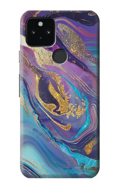 W3676 Colorful Abstract Marble Stone Hard Case and Leather Flip Case For Google Pixel 5