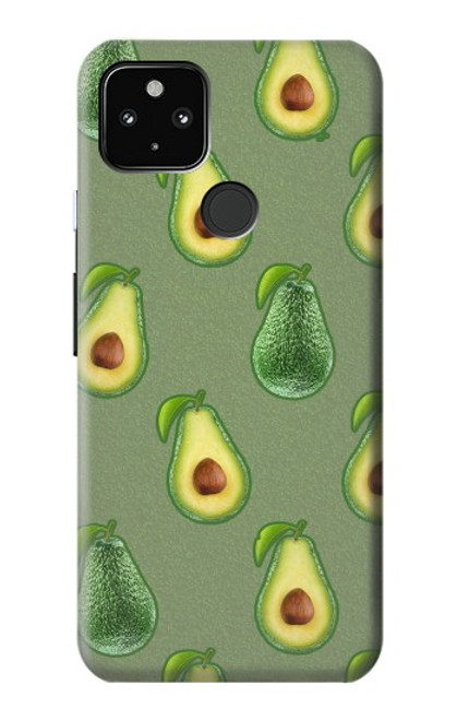 W3285 Avocado Fruit Pattern Hard Case and Leather Flip Case For Google Pixel 4a 5G