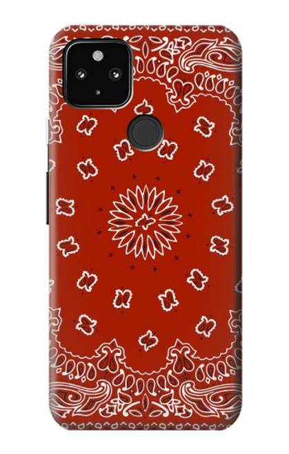 W3355 Bandana Red Pattern Hard Case and Leather Flip Case For Google Pixel 4a 5G