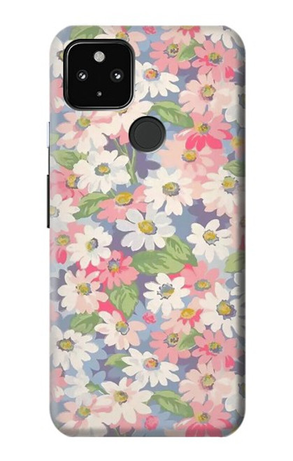 W3688 Floral Flower Art Pattern Hard Case and Leather Flip Case For Google Pixel 4a 5G