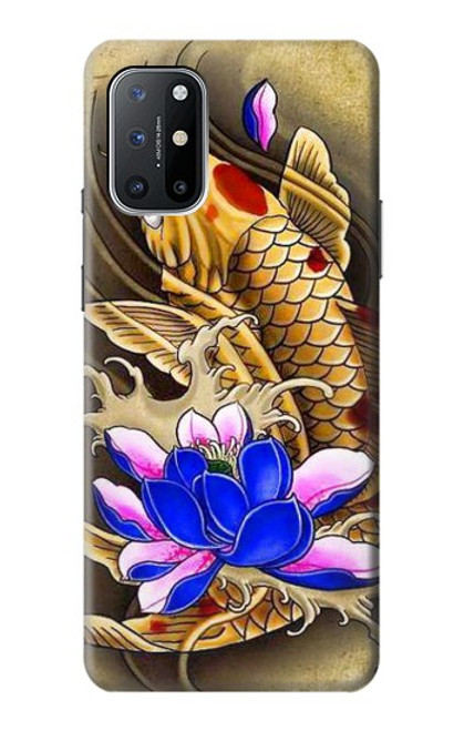 W1604 Carp Koi Fish Japanese Tattoo Hard Case and Leather Flip Case For OnePlus 8T