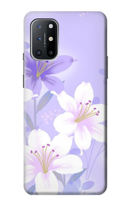 W2361 Purple White Flowers Hard Case and Leather Flip Case For OnePlus 8T