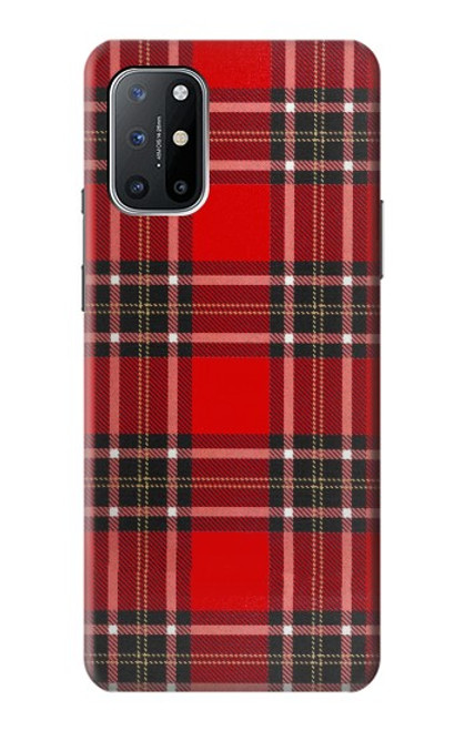 W2374 Tartan Red Pattern Hard Case and Leather Flip Case For OnePlus 8T