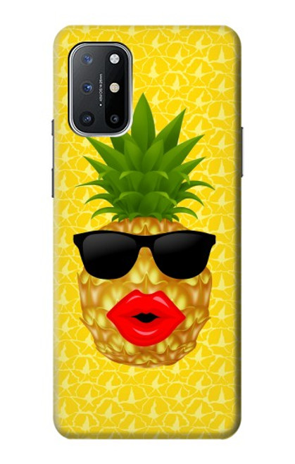 W2443 Funny Pineapple Sunglasses Kiss Hard Case and Leather Flip Case For OnePlus 8T