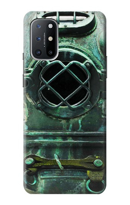 W2632 Antique Vintage Deep Sea Diver Helmet Hard Case and Leather Flip Case For OnePlus 8T