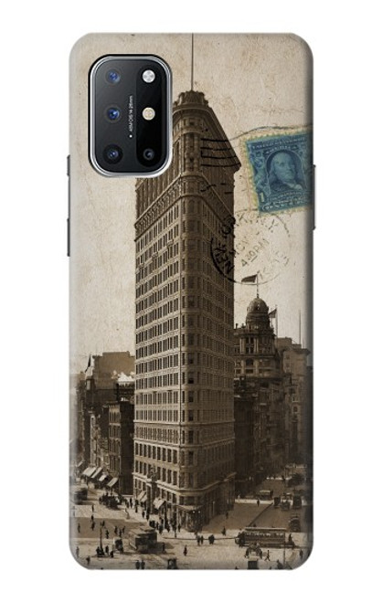 W2832 New York 1903 Flatiron Building Postcard Hard Case and Leather Flip Case For OnePlus 8T