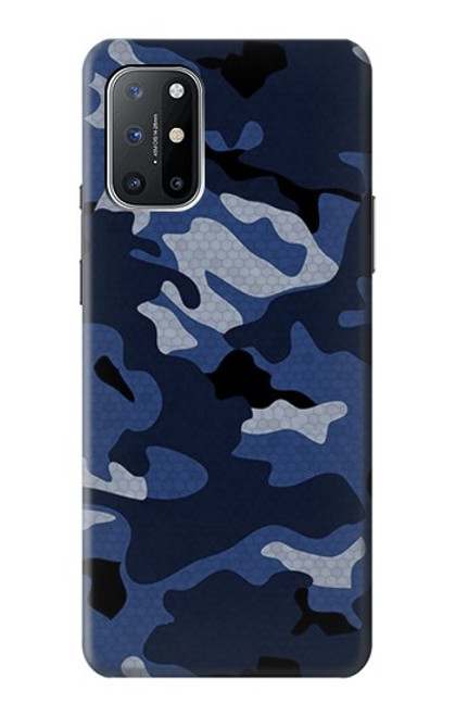 W2959 Navy Blue Camo Camouflage Hard Case and Leather Flip Case For OnePlus 8T