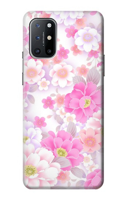 W3036 Pink Sweet Flower Flora Hard Case and Leather Flip Case For OnePlus 8T