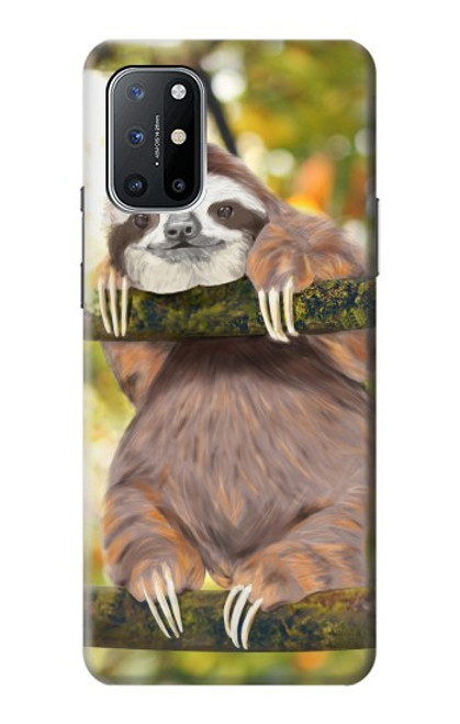 W3138 Cute Baby Sloth Paint Hard Case and Leather Flip Case For OnePlus 8T