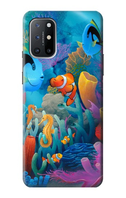 W3227 Underwater World Cartoon Hard Case and Leather Flip Case For OnePlus 8T