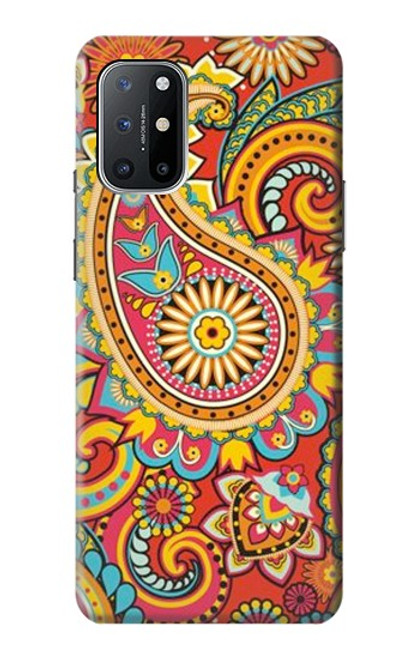 W3402 Floral Paisley Pattern Seamless Hard Case and Leather Flip Case For OnePlus 8T