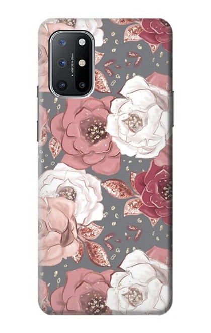 W3716 Rose Floral Pattern Hard Case and Leather Flip Case For OnePlus 8T