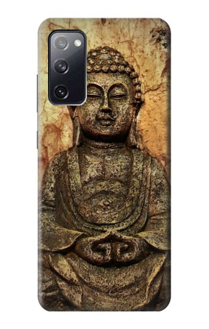 W0344 Buddha Rock Carving Hard Case and Leather Flip Case For Samsung Galaxy S20 FE