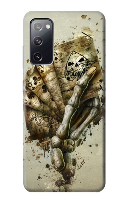 W0550 Skull Card Poker Hard Case and Leather Flip Case For Samsung Galaxy S20 FE