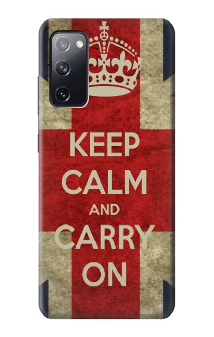 W0674 Keep Calm and Carry On Hard Case and Leather Flip Case For Samsung Galaxy S20 FE