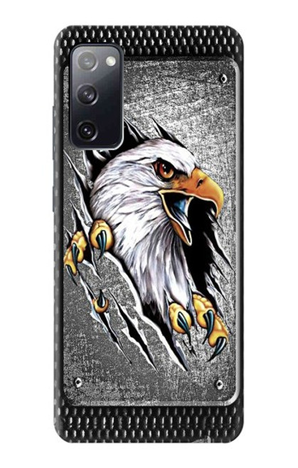 W0855 Eagle Metal Hard Case and Leather Flip Case For Samsung Galaxy S20 FE