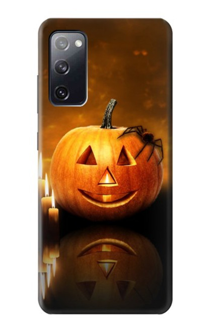 W1083 Pumpkin Spider Candles Halloween Hard Case and Leather Flip Case For Samsung Galaxy S20 FE