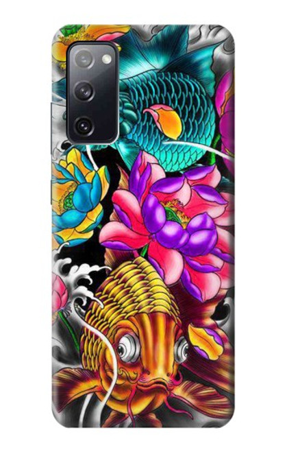 W1630 Fish Japanese Oriental Tattoo Hard Case and Leather Flip Case For Samsung Galaxy S20 FE