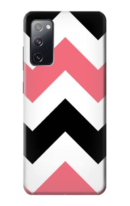 W1849 Pink Black Chevron Zigzag Hard Case and Leather Flip Case For Samsung Galaxy S20 FE