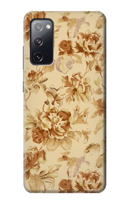 W2180 Flower Floral Vintage Pattern Hard Case and Leather Flip Case For Samsung Galaxy S20 FE